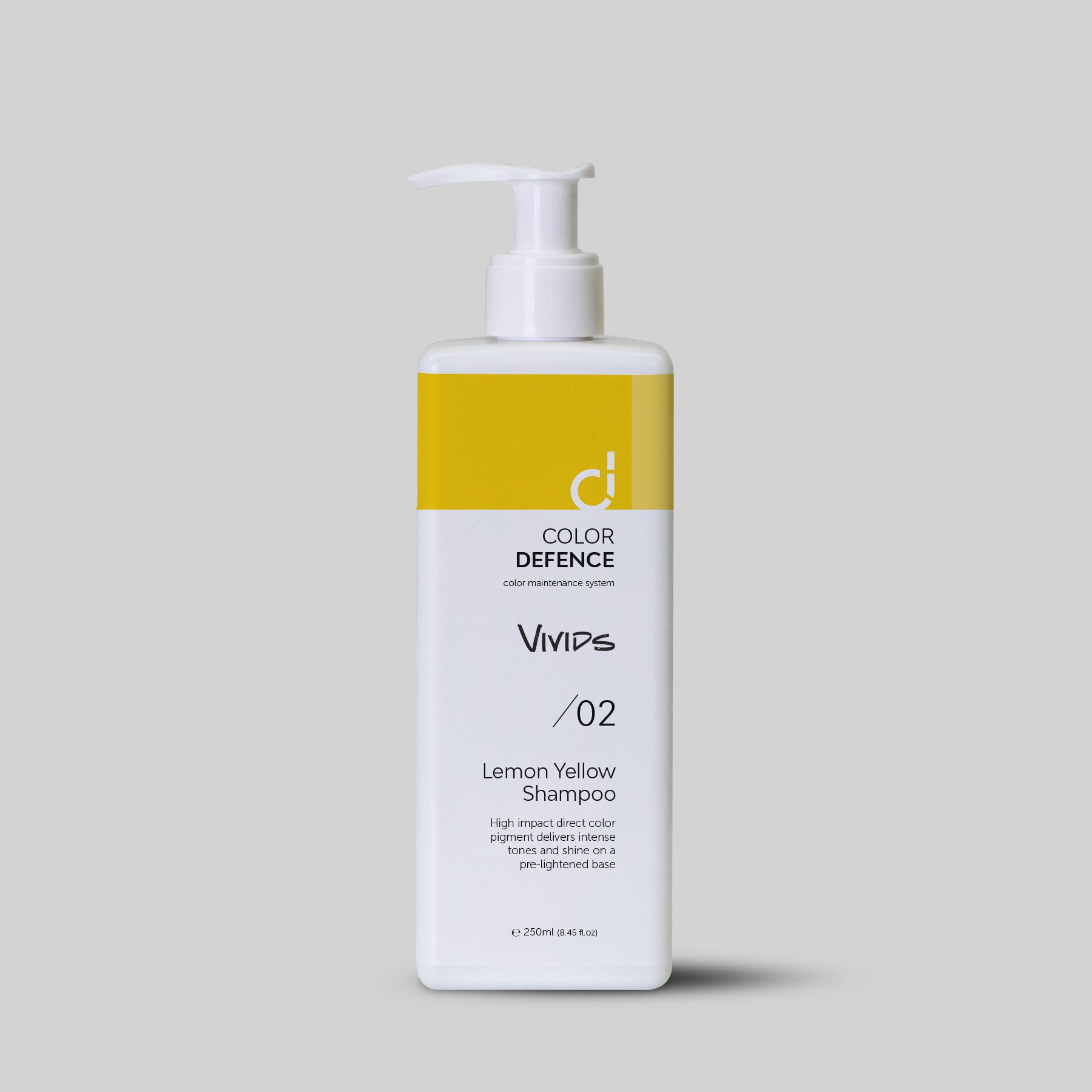 Color Defence Vivids Lemon Yellow Shampoo. Vivids seven intense color depositing shampoos can be used alone mixed or diluted. Create a unique high intensity tone. Also use to intensify Color Defence classic range. Prevents color fade, loss of tone & enhances shine. 100% vegan & Sulphate free. Quick, easy & accurate.1234