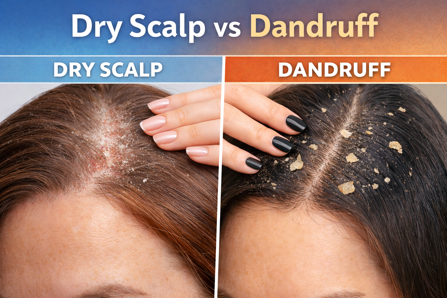 Dry scalp and dandruff are not the same thing.