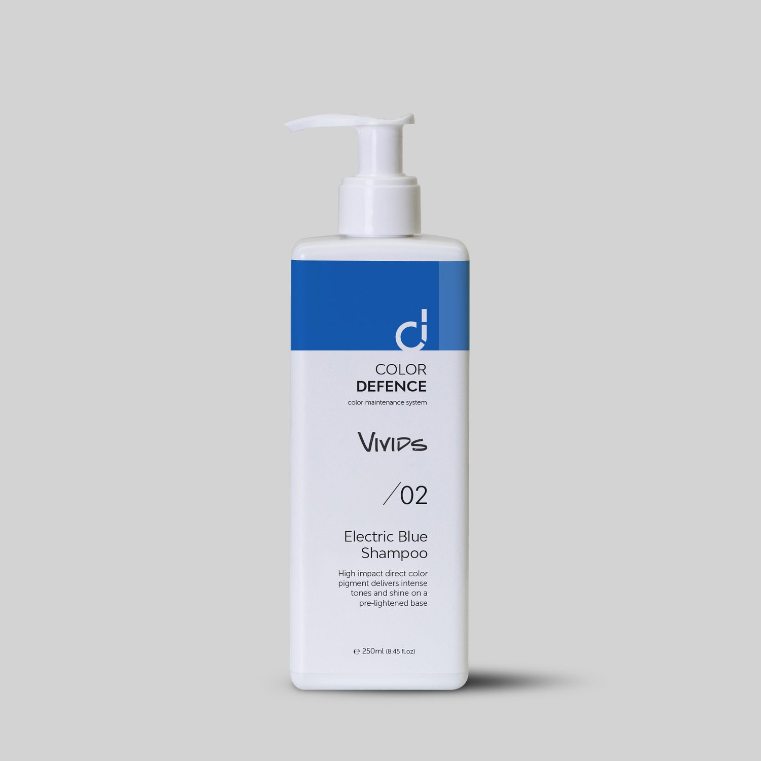 Color Defence Vivids Electric Blue Shampoo. Vivids seven intense color depositing shampoos can be used alone mixed or diluted. Create a unique high intensity tone. Also use to intensify Color Defence classic range. Prevents color fade, loss of tone &amp; enhances shine. 100% vegan &amp; Sulphate free. Quick, easy &amp; accurate.1234