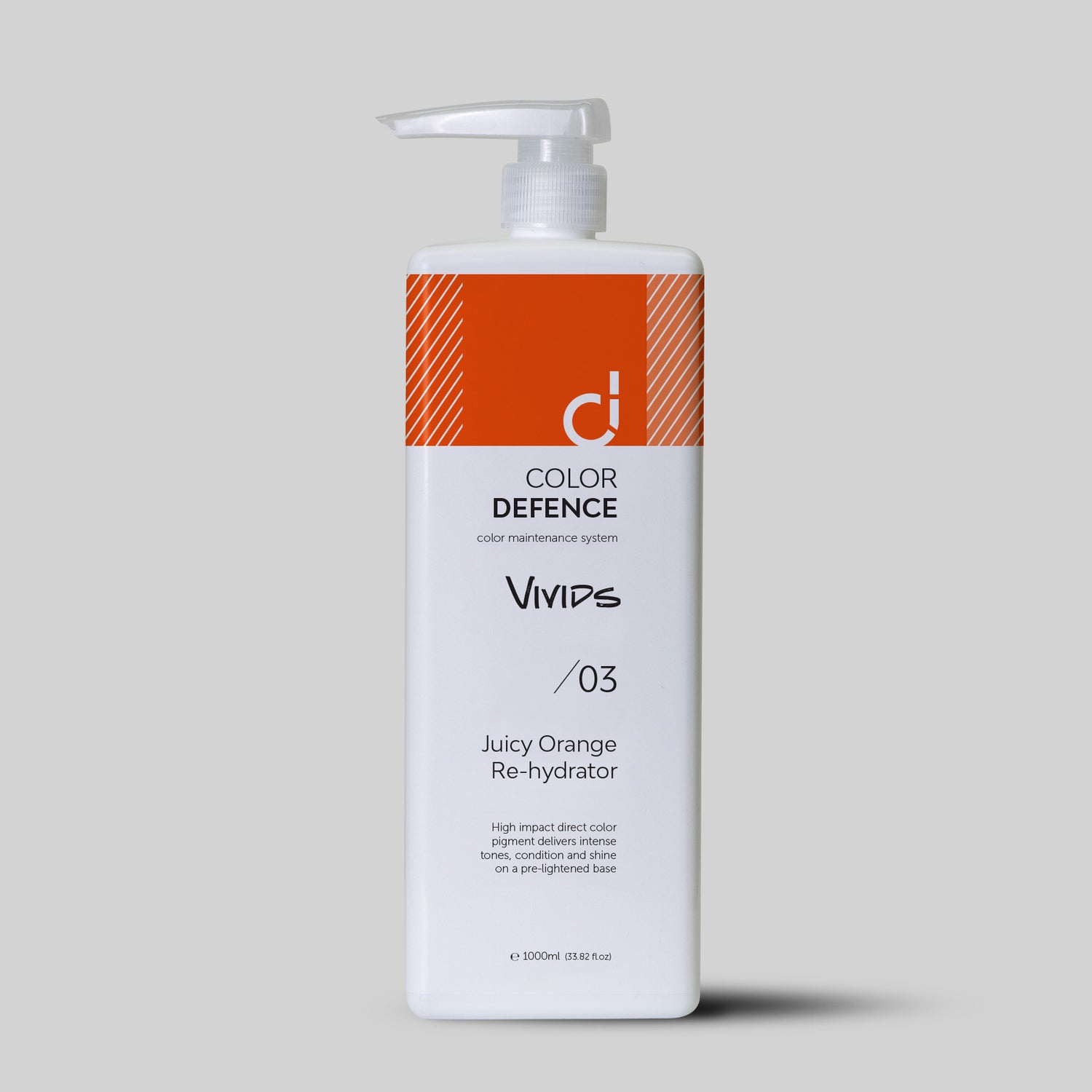 Color Defence Vivids Juicy Orange Re-hydrator. Vivids color depositing re-hydrators can be used alone, mixed or diluted. Create unique personalised high intensity tones.Can also use with Color Defence classic range. Prevents color fade, loss of tone &amp; enhances shine. 100% vegan &amp; Sulphate free. Quick, easy &amp; accurate.1234