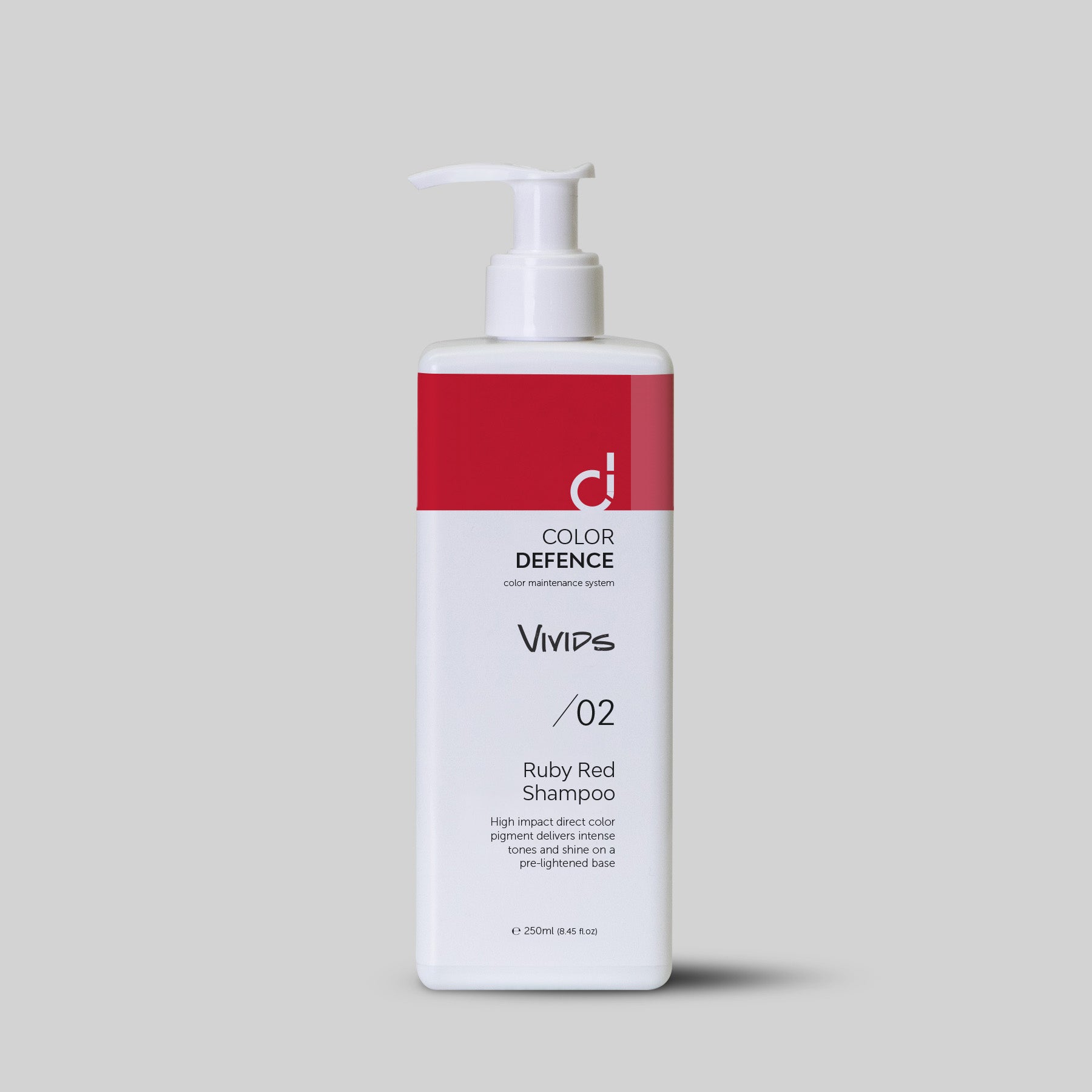 Color Defence Vivids Ruby Red Shampoo. Vivids seven intense color depositing shampoos can be used alone mixed or diluted. Create a unique high intensity tone. Also use to intensify Color Defence classic range. Prevents color fade, loss of tone &amp; enhances shine. 100% vegan &amp; Sulphate free. Quick, easy &amp; accurate.1234