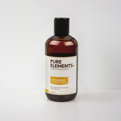 Adds volume to fine &amp; limp hair. Promotes shine &amp; manageability. 100% pure essential oils of Sweet Orange &amp; Spearmint stimulate the scalp &amp; strengthens the hair. Pure natural extracts of Lemon - Stinging Nettle control dandruff, add shine &amp; provide anti-oxidant properties. Natural perfume based on essential oils.1234