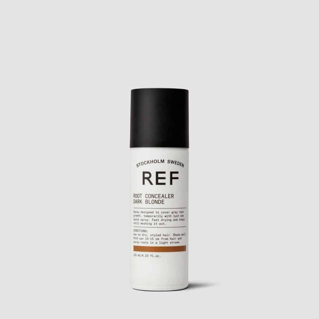 REF Root Concealer Dark Blonde: A product that simply and effectively hides unwanted roots. Featuring pigments that traditionally have been used in make-up. Spray roots lightly in between colour treatments. Fast-drying formula. Remains until washed out. 100% Vegan Paraben free Sulphate free Colour preserving.1234
